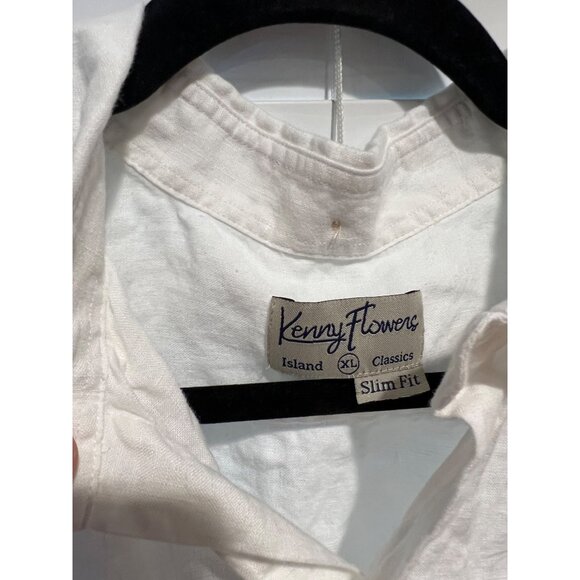 Kenny Flowers 100% Linen Short Sleeve Button Up Shirt - Size XL - Picture 2 of 4